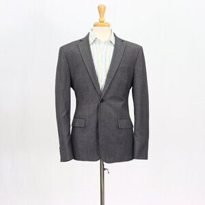 Bespoke 38L Gray Blazer Sport Coat Jacket 2-Button Solid Y727